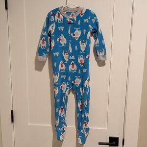 Carter's Blue Yeti Print Footed One-Piece Pajamas